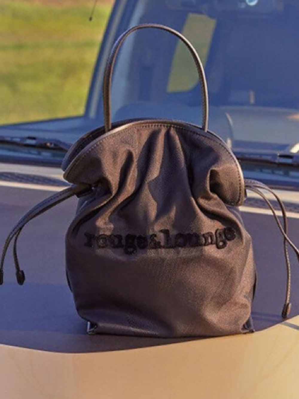Rouge & Lounge Black Chevron Nylon Bucket Bag